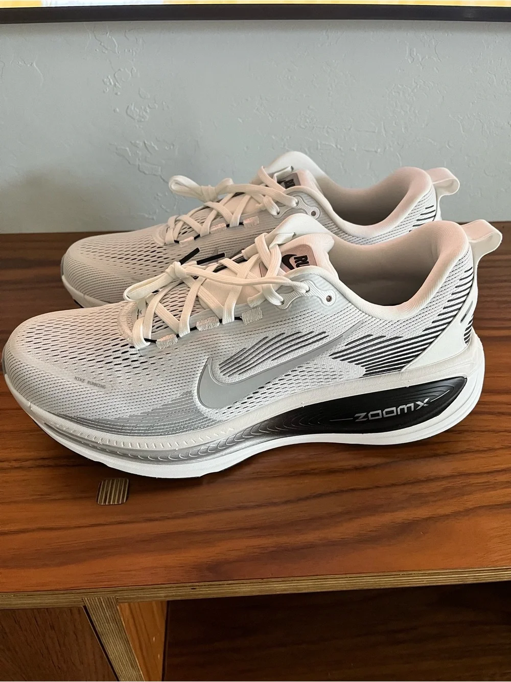 Nike White and Black ZoomX Athletic Running Shoes